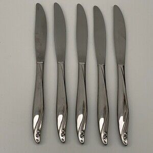 Wm. A Rogers Oneida Surf Club Stainless Modern Hallow Knives Knife Lot of 5